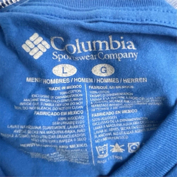 Columbia Men's Graphic T-Shirt Blue Short Sleeve Crew Neck Size L - Picture 5 of 9